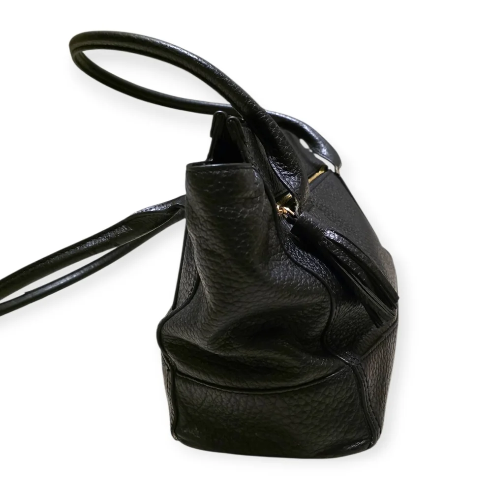 Kate Spade Black Pebbled Leather South Port Avenue Satchel Bag